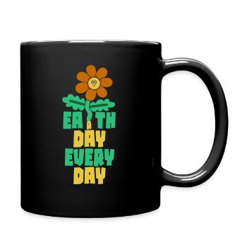 Tag der Erde: Alltägliches Umweltbewusstsein - Tasse einfarbig - Schwarz - Rechts
