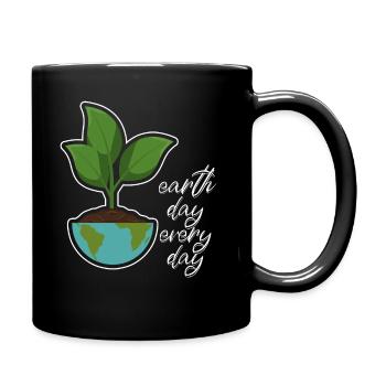 Tag der Erde: Alltägliches Umweltbewusstsein - Tasse einfarbig - Schwarz - Rechts