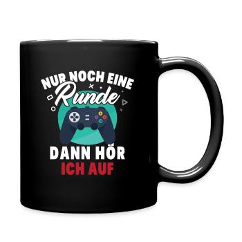 Nur noch eine Runde dann hör ich auf - Tasse einfarbig - Schwarz - Rechts