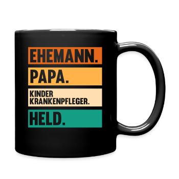 Papa vater Pfleger Pflegekraft Kinderkrankenpflege - Tasse einfarbig - Schwarz - Rechts