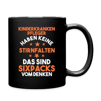 Pfleger Pflegekraft Kinderkrankenpfleger - Tasse einfarbig - Schwarz - Rechts