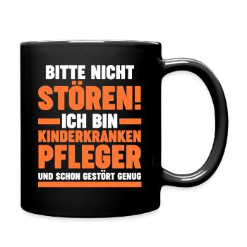 Pfleger Pflegekraft Kinderkrankenpfleger - Tasse einfarbig - Schwarz - Rechts