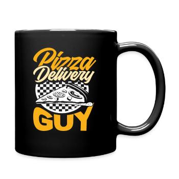Pizza Lieferant - Tasse einfarbig - Schwarz - Rechts