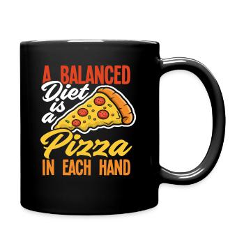 Amateur de pizza - Mug uni - noir - Droite