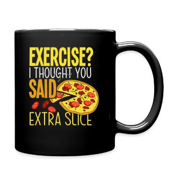 Pizza Saying Pizza Slice Sayings - Full Colour Mug - black - Right