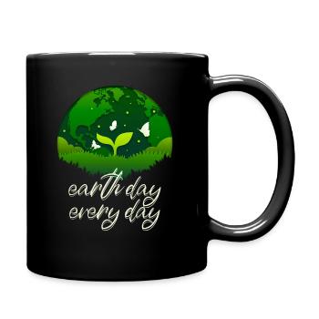 Tag der Erde: Alltägliches Umweltbewusstsein - Tasse einfarbig - Schwarz - Rechts