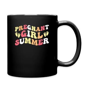 Groovy Pregnant Girl Summer - Full Colour Mug - black - Right
