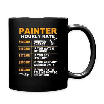 Peintre Artiste à taux horaire Peintre drôle - Mug uni - noir - Droite
