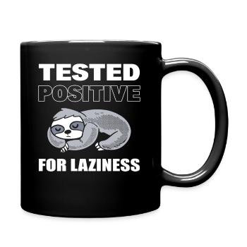 Fauler Faultier Schlafmütze - Tasse einfarbig - Schwarz - Rechts