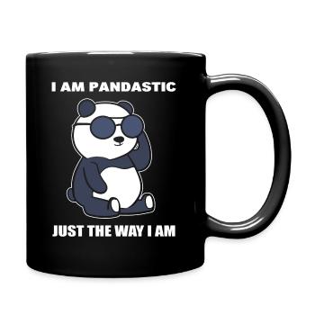 Panda -Wortspiele Panda -Hausmeister - Tasse einfarbig - Schwarz - Rechts