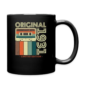 Vintage Geburtstagsgeschenk 1931 - Tasse einfarbig - Schwarz - Rechts
