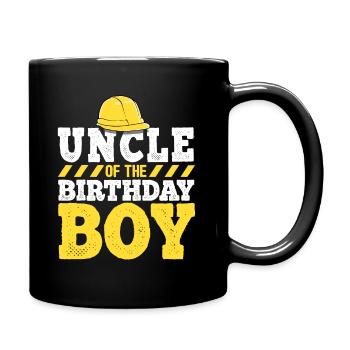 Onkel des Geburtstagskindes Bau Geburtstag - Tasse einfarbig - Schwarz - Rechts