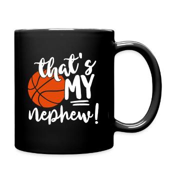 Das ist mein Neffe Basketball Liebhaber Geschenke für Tante - Tasse einfarbig - Schwarz - Rechts