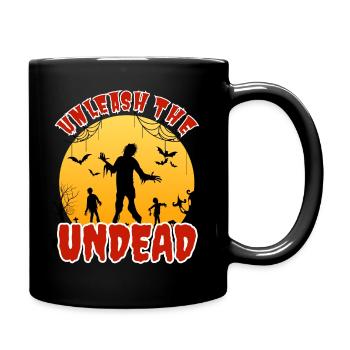 "Entfessle die Untoten", Horde-Zombies - Tasse einfarbig - Schwarz - Rechts