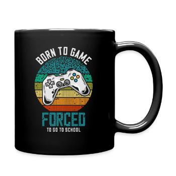 Born To Game Forced To Go To School - Full Colour Mug - black - Right