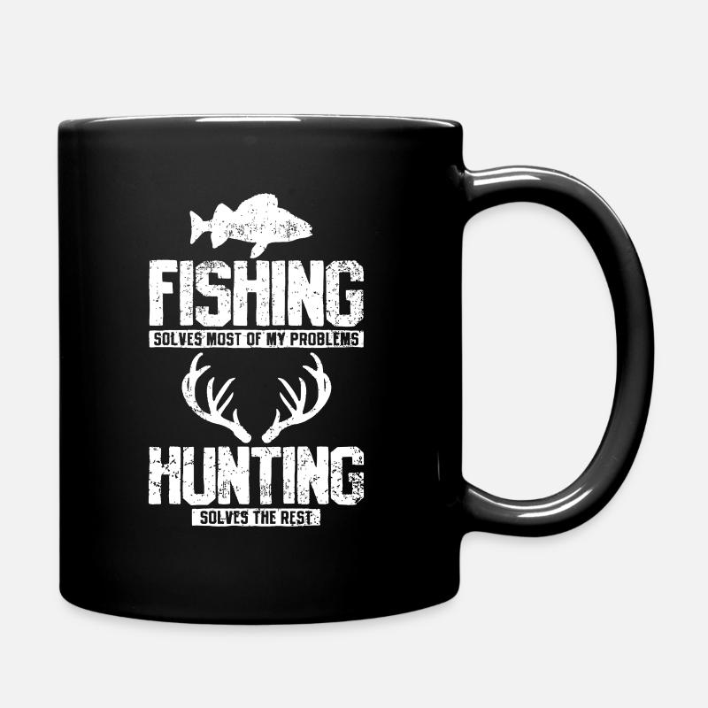 Angeln Jagd - Tasse einfarbig - Schwarz