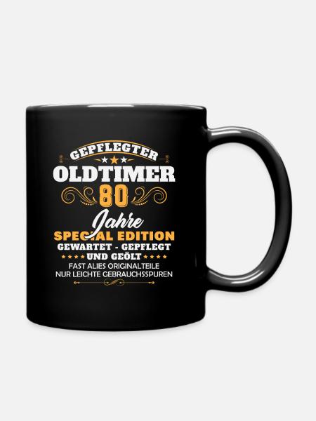 80 Jahre Geburtstag Geschenk Deko Design Geschenke - Tasse einfarbig - Schwarz