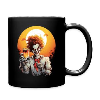 Happy Halloween Creepy Clown Drinking Moon - Full Colour Mug - black - Right