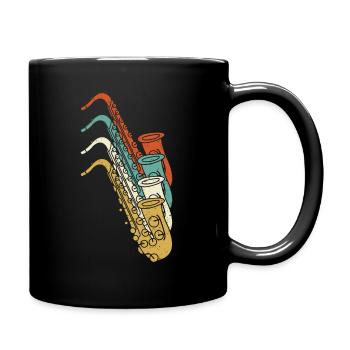 Saxophonist Saxist Sax I Vintage Saxophone - Full Colour Mug - black - Right