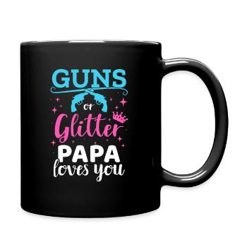 Sexe révéler des armes à feu ou des paillettes Papa assorti bébé - Mug uni - noir - Droite