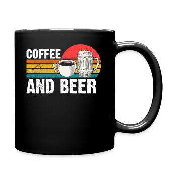 Kaffee Und Bier Retro - Tasse einfarbig - Schwarz - Rechts