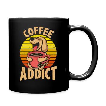 Coffee-dependent retro - Full Colour Mug - black - Right