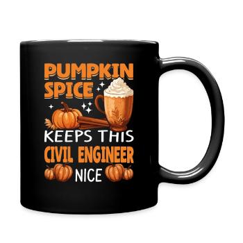 Cool Pumpkin Spice garde cet ingénieur civil agréable - Mug uni - noir - Droite