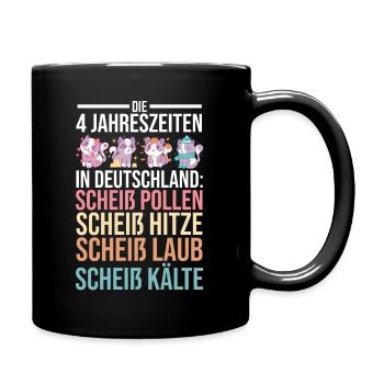 Die 4 Jahreszeiten In Deutschland - Tasse einfarbig - Schwarz - Rechts
