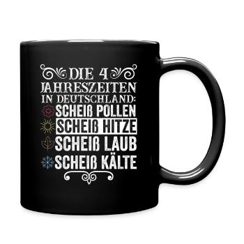 Die 4 Jahreszeiten In Deutschland - Tasse einfarbig - Schwarz - Rechts