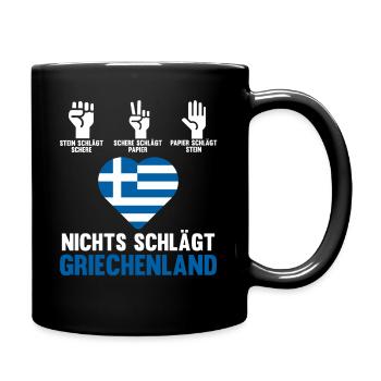 Griechen Grieche Griechenland - Tasse einfarbig - Schwarz - Rechts