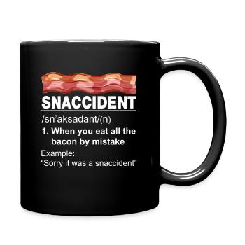 Bacon Liebhaber- ich tu Bacon drauf - Tasse einfarbig - Schwarz - Rechts