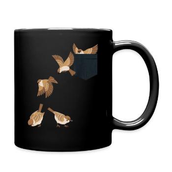 Funny Bird Watcher Birding Watching - Full Colour Mug - black - Right