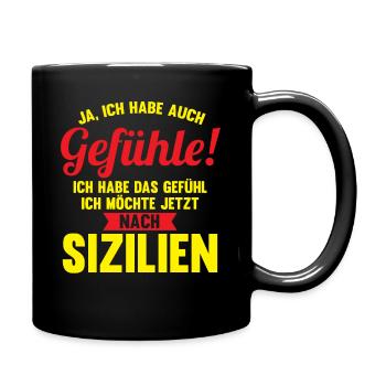 Sizilianer Sizilianisch Sizilien - Tasse einfarbig - Schwarz - Rechts