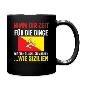 Sizilianer Sizilianisch Sizilien - Tasse einfarbig - Schwarz - Rechts