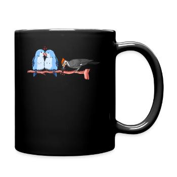 Funny Bird Watcher Birding Watching - Full Colour Mug - black - Right