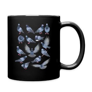 Lustiger Vogelbeobachter Vogelbeobachtung - Tasse einfarbig - Schwarz - Rechts