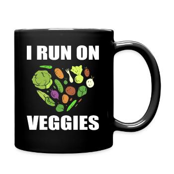 I Run On Veggies Vegan - Tasse einfarbig - Schwarz - Rechts