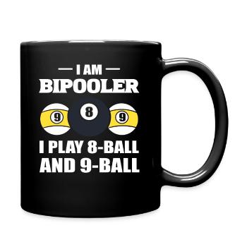 Lustiger Pool -Billard Billardspieler - Tasse einfarbig - Schwarz - Rechts