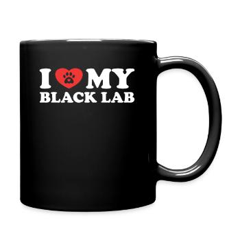I love my Black Lab - Tasse einfarbig - Schwarz - Rechts