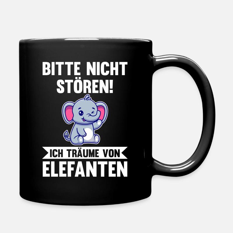 Elefant Elefanten - Tasse einfarbig - Schwarz