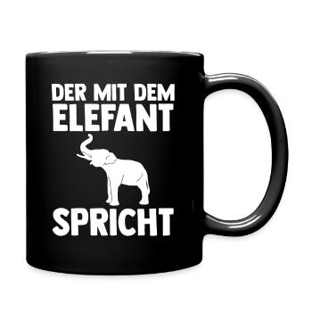 Elefant Elefanten - Tasse einfarbig - Schwarz - Rechts