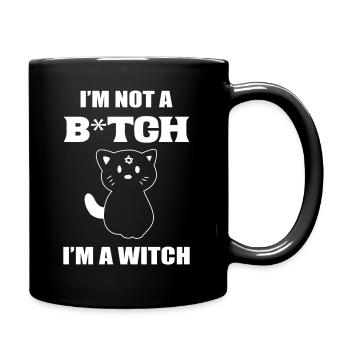 Ich bin eine Hexe Hexereibegeisterte - Tasse einfarbig - Schwarz - Rechts