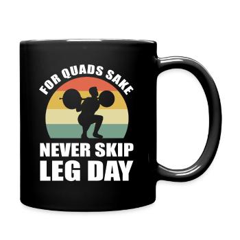 Lustiger Bodybuilding Gewichtheber - Tasse einfarbig - Schwarz - Rechts