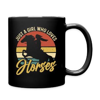 Horse Lover Gift Just A Girl Who Loves Horses - Full Colour Mug - black - Right