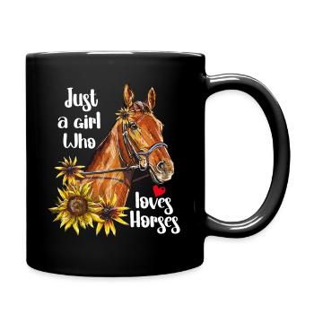 Horse Lover Gift Just A Girl Who Loves Horses - Full Colour Mug - black - Right