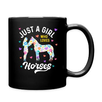 Horse Lover Gift Just A Girl Who Loves Horses - Full Colour Mug - black - Right