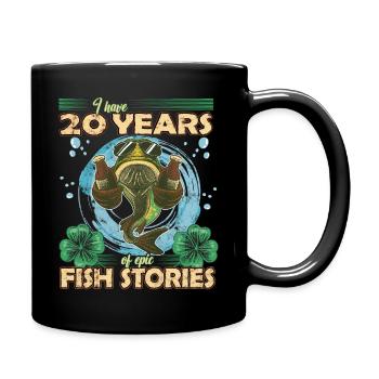 20 Year Old Birthday Fun Fishing & Fishing - Full Colour Mug - black - Right