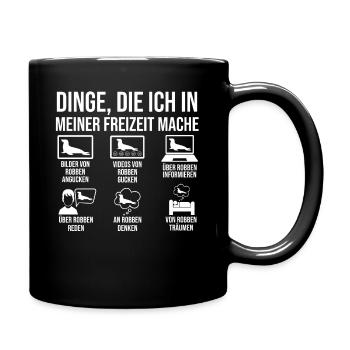 Seehund Seelöwe Robbe - Tasse einfarbig - Schwarz - Rechts