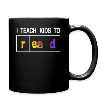 I Teach Kids To Read Science Teachers Reading - Full Colour Mug - black - Right
