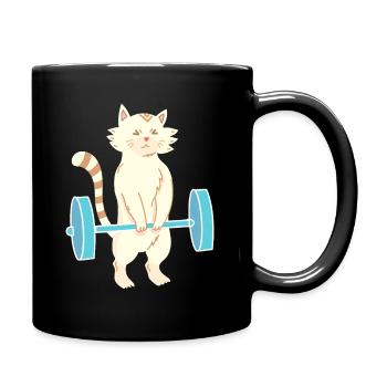 Soulevé de terre de chat - Dynamophilie de chat - Mug uni - noir - Droite